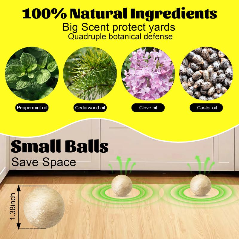 🐭Mouse & Rat Repellent Balls--Long-Lasting Peppermint Oil Formula——Safe for Pets & Kids