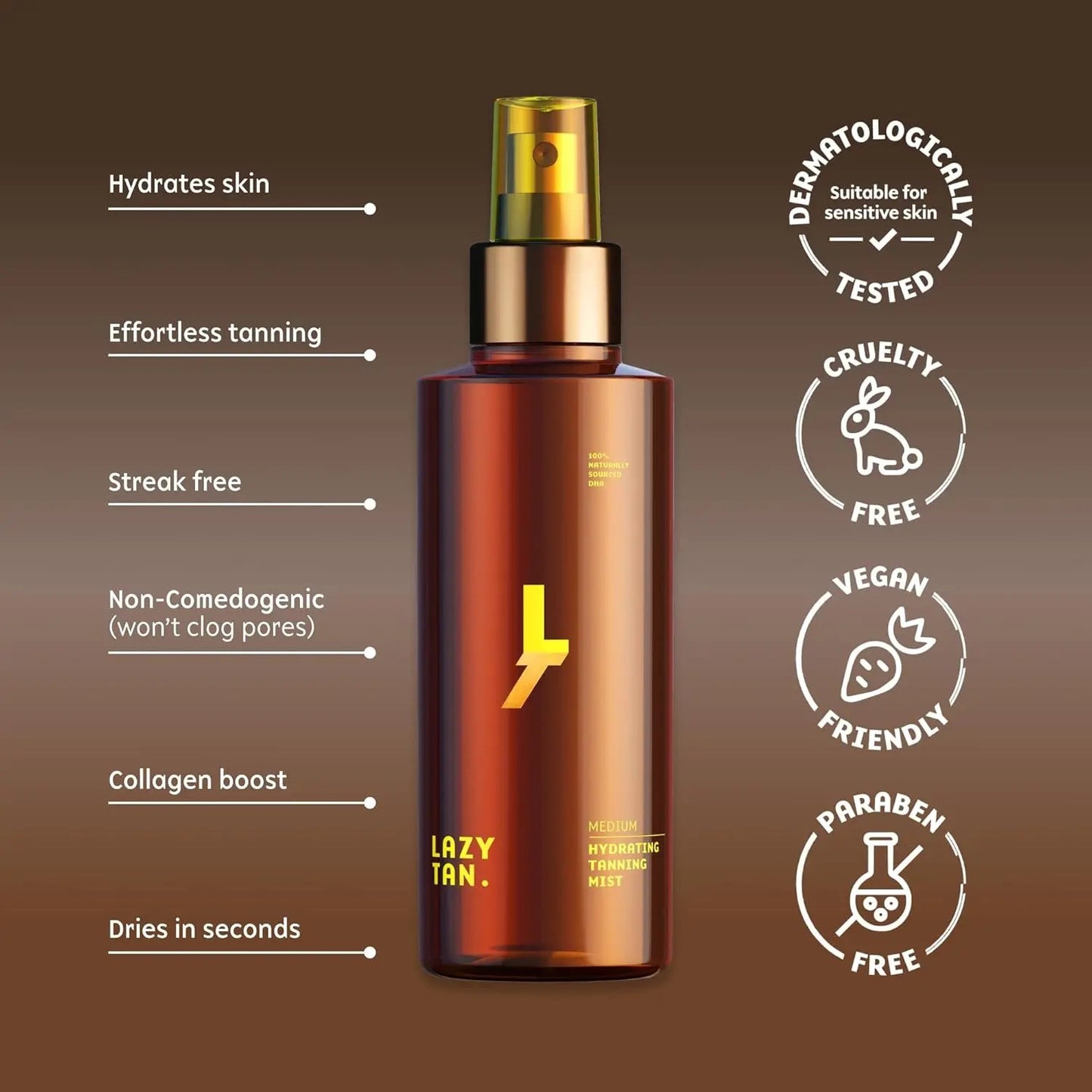 🌿 Self-Tanning Hydrating Mist - 49% OFF- ✨ Natural Streak-Free Sun-Kissed Glow