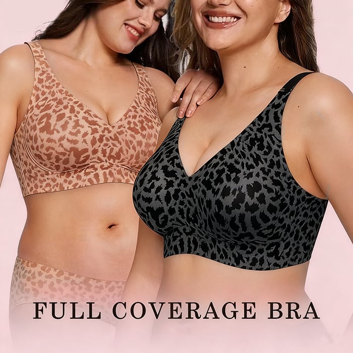 🏆Super Firming Leopard Print Jelly  Bra | Women Wirefree Bras 👍No More Sagging Breasts
