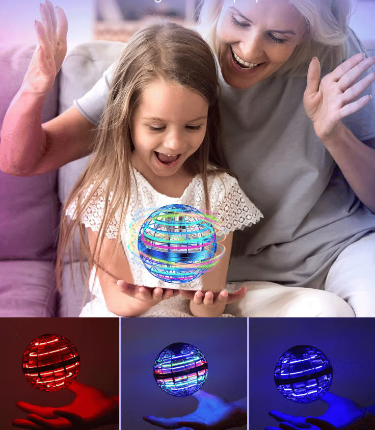 Flying Ball Toy – Light-up Hand-controlled Boomerang Spinning Mini Drone Toy, Floating Cosmic Ball