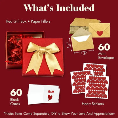 🏆Valentine's Day Pre-Sale Save 49%💌DIY Love Notes Box - Mini Blank Cards & Envelopes for Him/Her💕