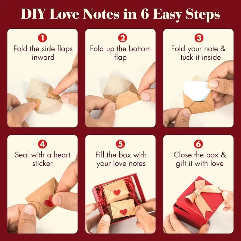 🏆Valentine's Day Pre-Sale Save 49%💌DIY Love Notes Box - Mini Blank Cards & Envelopes for Him/Her💕
