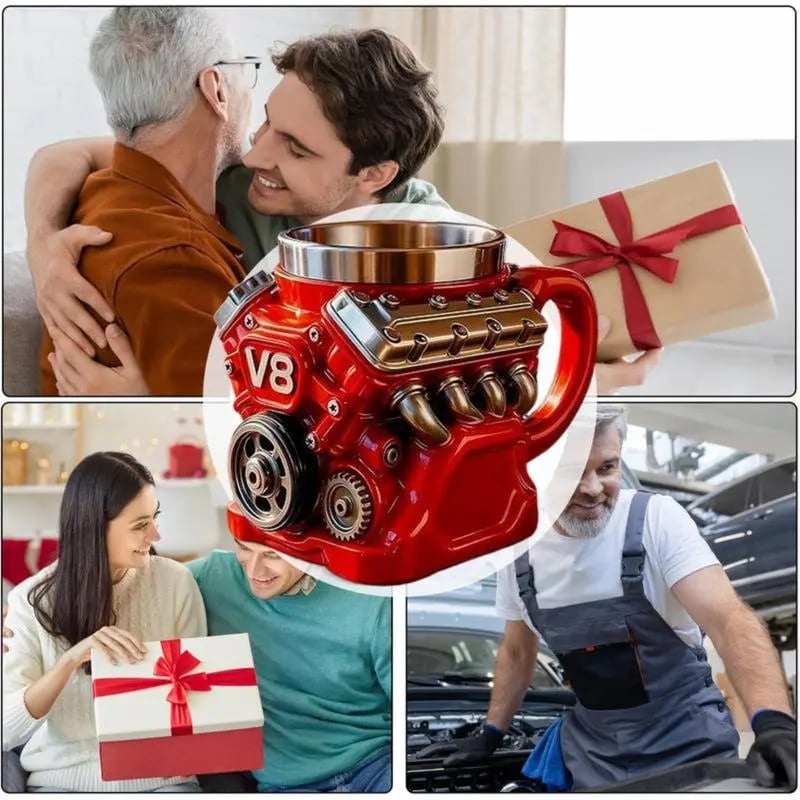 Engine-themed coffee mug