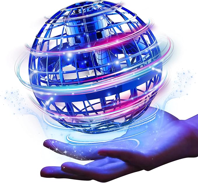 Flying Ball Toy – Light-up Hand-controlled Boomerang Spinning Mini Drone Toy, Floating Cosmic Ball