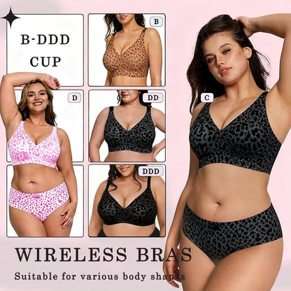 🏆Super Firming Leopard Print Jelly  Bra | Women Wirefree Bras 👍No More Sagging Breasts