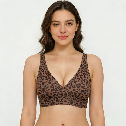 🏆Super Firming Leopard Print Jelly  Bra | Women Wirefree Bras 👍No More Sagging Breasts