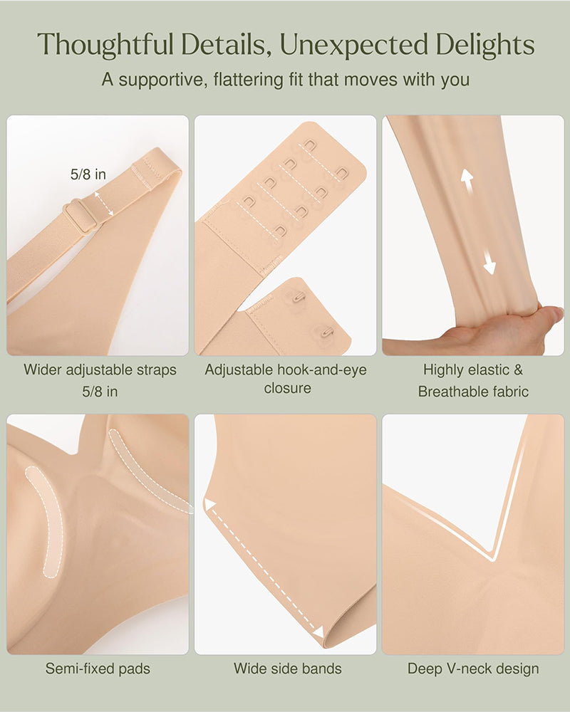 Seamless Deep V Push-Up Wireless Bra 2.0