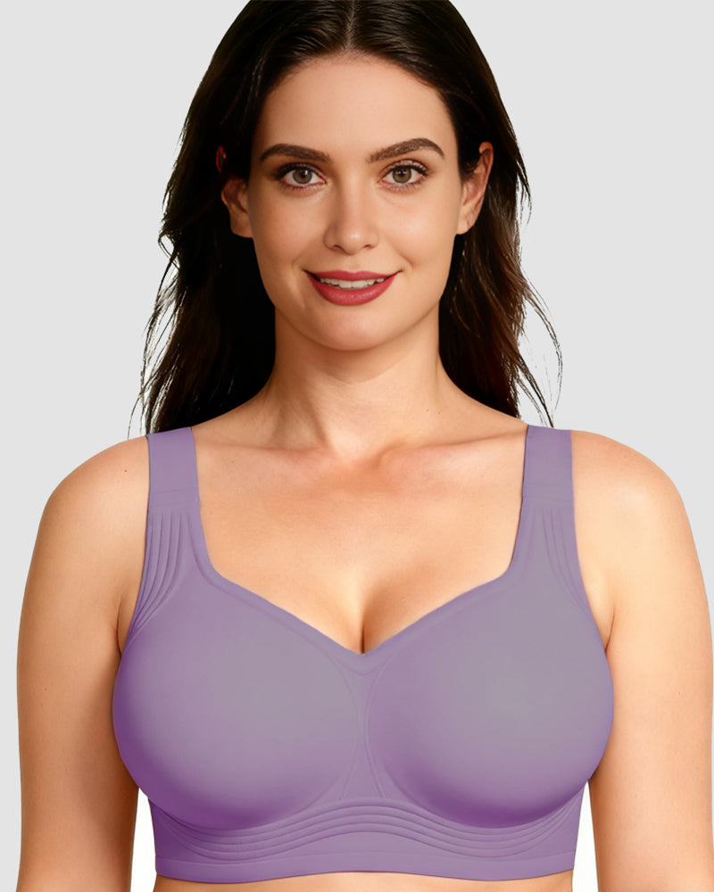 Plus Size Wireless Support Bra – Jelly Lift Seamless Push Up Bra for Women, Full Coverage Comfort Fit