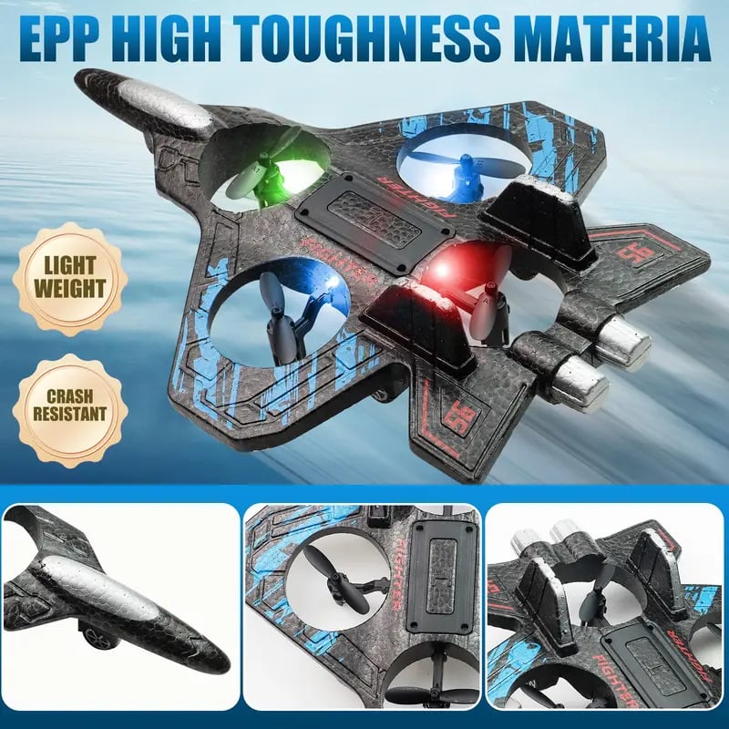 49% OFF This Week Promotions🎉🎉RC Stunt Fighter Jet Toy for Kids with 360° Flips & LED Lights