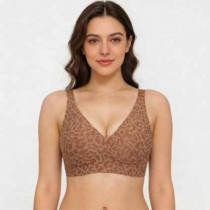 🏆Super Firming Leopard Print Jelly  Bra | Women Wirefree Bras 👍No More Sagging Breasts