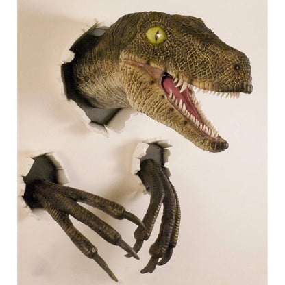 Dinosaur Head Wall Hanging - Jurassic Life-like Bursting Dinosaur Bust Prop Replica