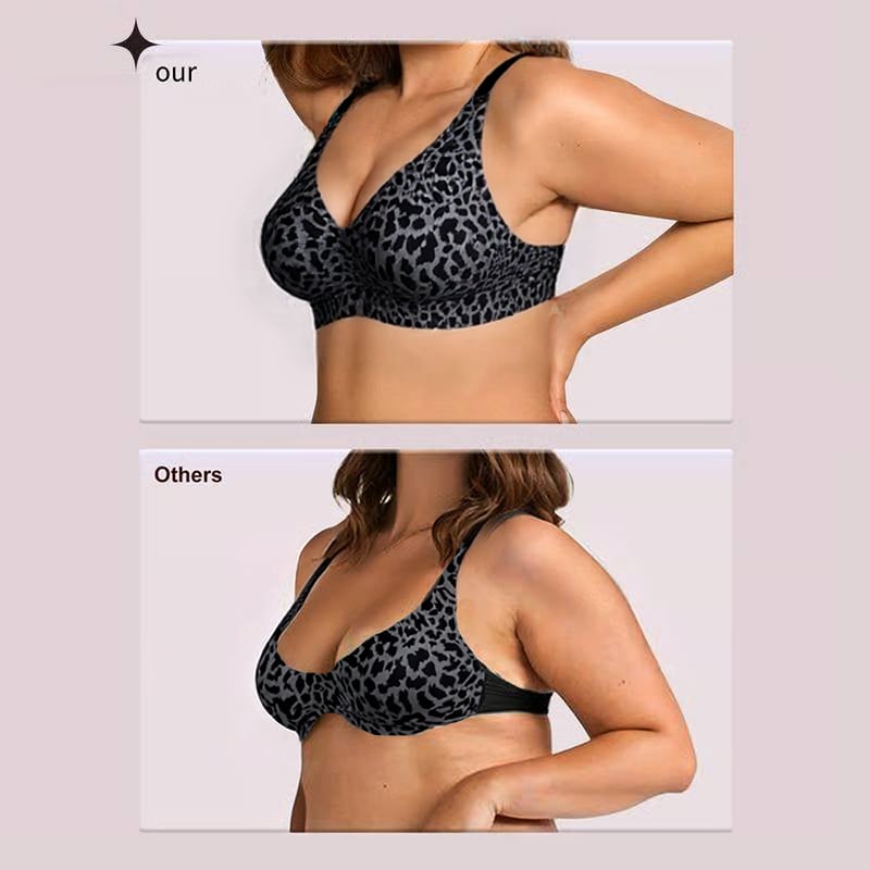 🏆Super Firming Leopard Print Jelly  Bra | Women Wirefree Bras 👍No More Sagging Breasts