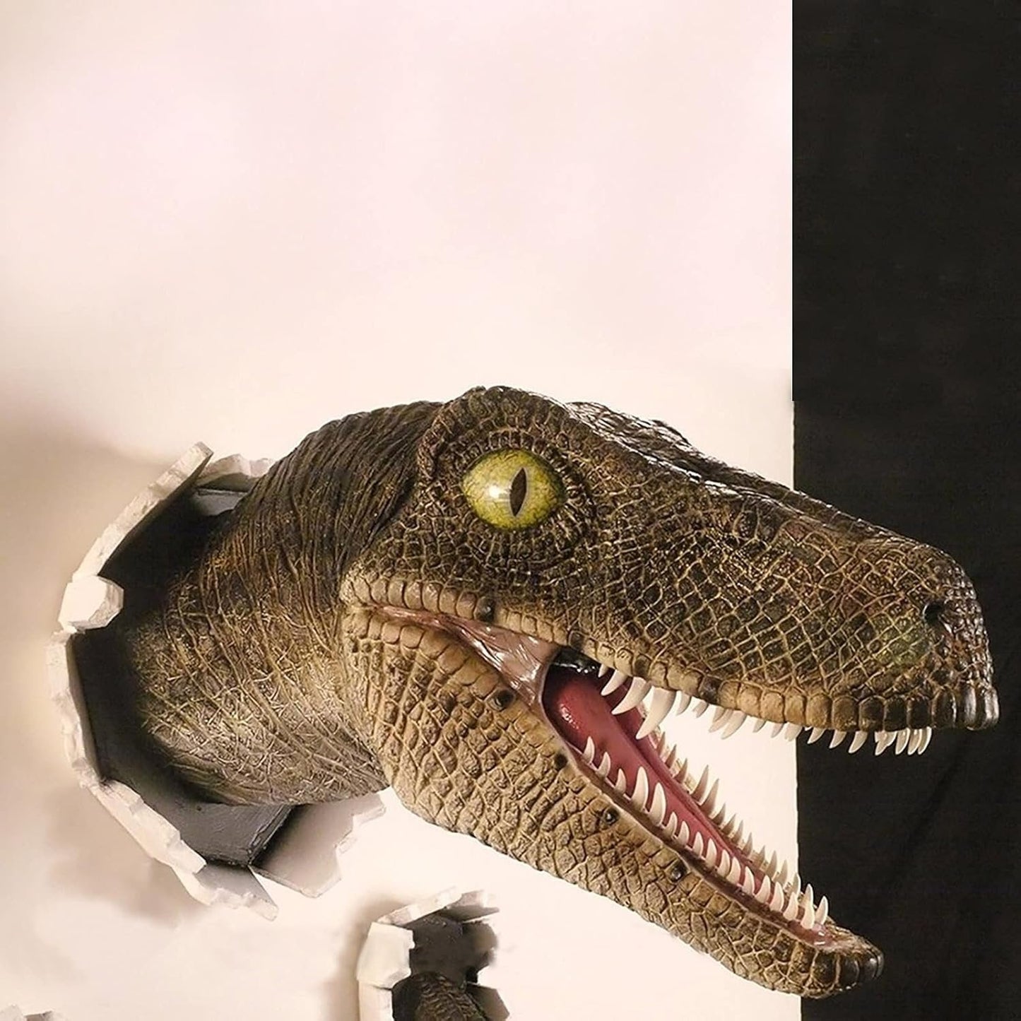 Dinosaur Head Wall Hanging - Jurassic Life-like Bursting Dinosaur Bust Prop Replica