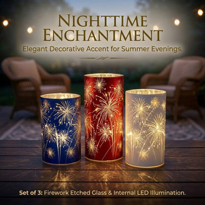 Celebration Firework Lanterns – Premium Patriotic Red, White & Blue Trio