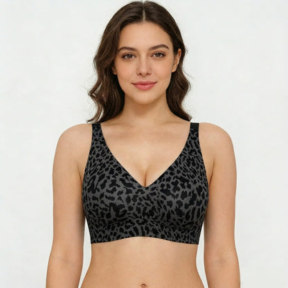 🏆Super Firming Leopard Print Jelly  Bra | Women Wirefree Bras 👍No More Sagging Breasts
